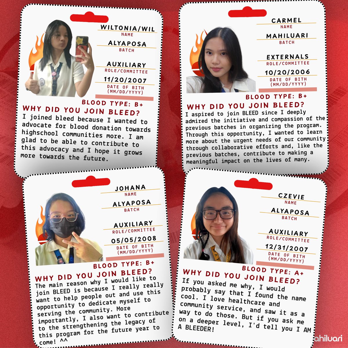 BleedLegacy's tweet image. The look of love, the rush of blood ❤️🎶 I'm sure you'd LOVE to meet our members—whose blood is RUSHING with excitement for the upcoming blood drive, this December 4! 🫣