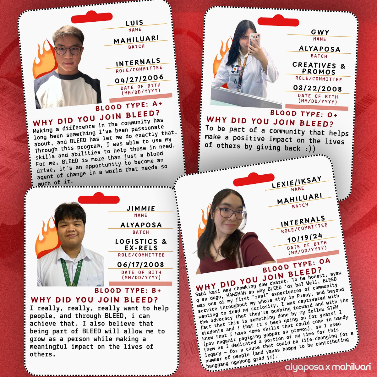 BleedLegacy's tweet image. The look of love, the rush of blood ❤️🎶 I'm sure you'd LOVE to meet our members—whose blood is RUSHING with excitement for the upcoming blood drive, this December 4! 🫣