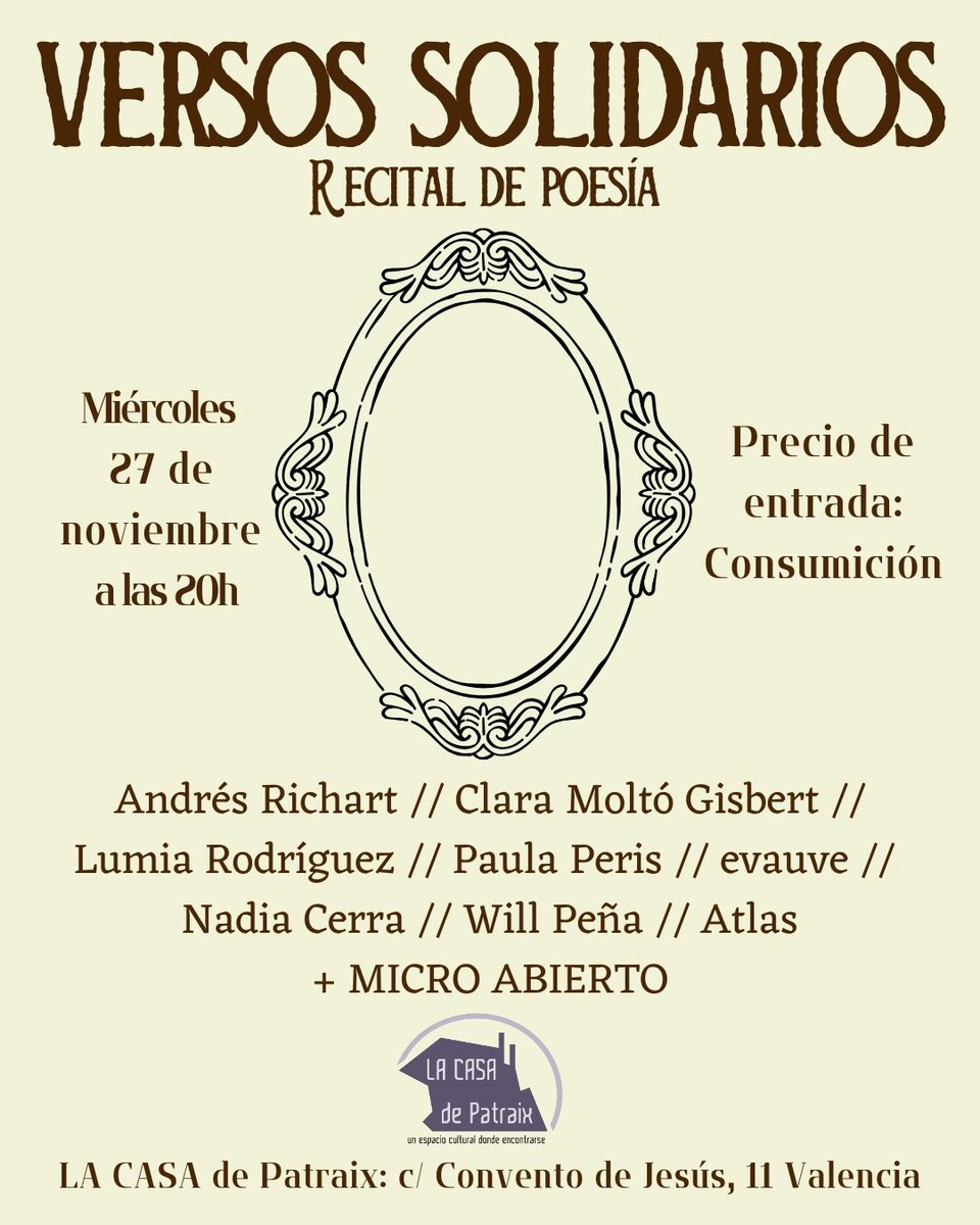 Ante la catástrofe climática, el abandono institucional, la precariedad y el racismo: Respondemos organizadas 🤎❤️‍🔥

La gestión de la DANA ha afectado especialmente a las más empobrecidas y marginalizadas. Para recaudar fondos, organizamos Versos Solidarios en València.

Hilo 🧵