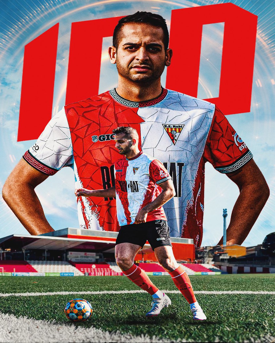 😍 Àlex Ruiz...
1⃣0⃣0⃣ 𝗣𝗔𝗥𝗧𝗜𝗧𝗦

🫂❤️ Àlex Ruiz ha aconseguit la xifra de 100 partits oficials defensant la samarreta de l’Unió Esportiva Rubí.

🤩 Enhorabona, <a href="/94rf_alex/">A</a>!