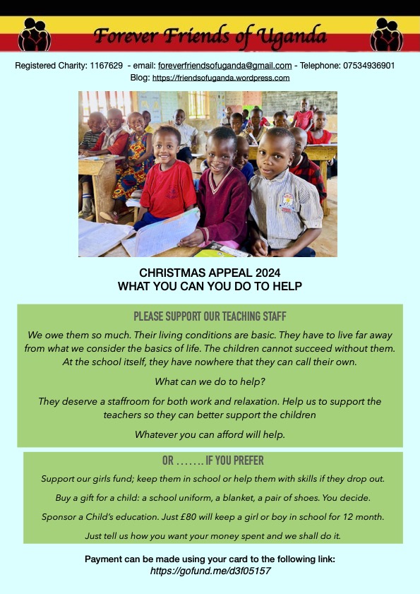 4_oiseaux's tweet image. As we approach the festive season, we (#ForeverFriendsofUganda) must try to benefit from the season of giving and getting.
Every penny that we receive goes to support both the children and the school. If you can help, please do.
gofund.me/b183d798