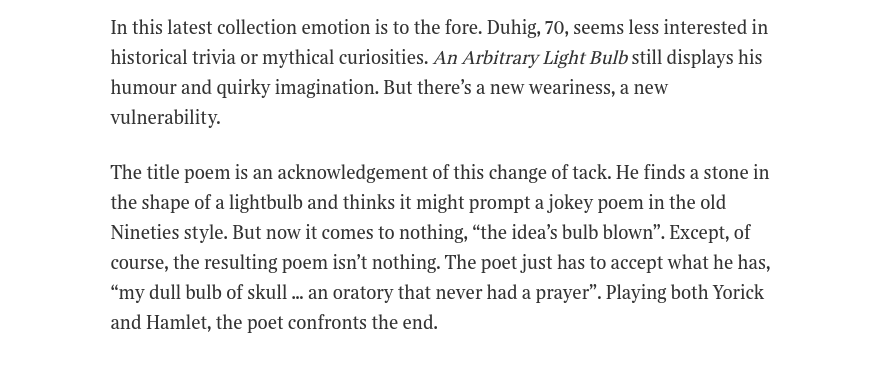 ianduhig's tweet image. Delighted to read this review of 'An Arbitrary Light Bulb' in the Sunday Times by @MrRavoon Graeme Richardson. I was particularly pleased with the phrase about 'accessible complexity', paradox being a theme of the book and of life in contrary Leeds, a via negativa less-travelled.
