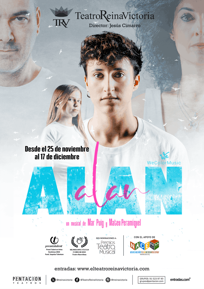 EnPlatea's tweet photo. ALAN, el musical creado por #WeColorMusic, llega esta noche al @treinavictoria de #Madrid. No te pierdas la #crítica que Norman Marsà realizó en su paso por @Teatre_Condal de #Barcelona https://t.co/2dwZuthdSk @marpuiglecha @MateuPeramiquel @PPaisal #alanelmusical https://t.co/44DwcuBhM2