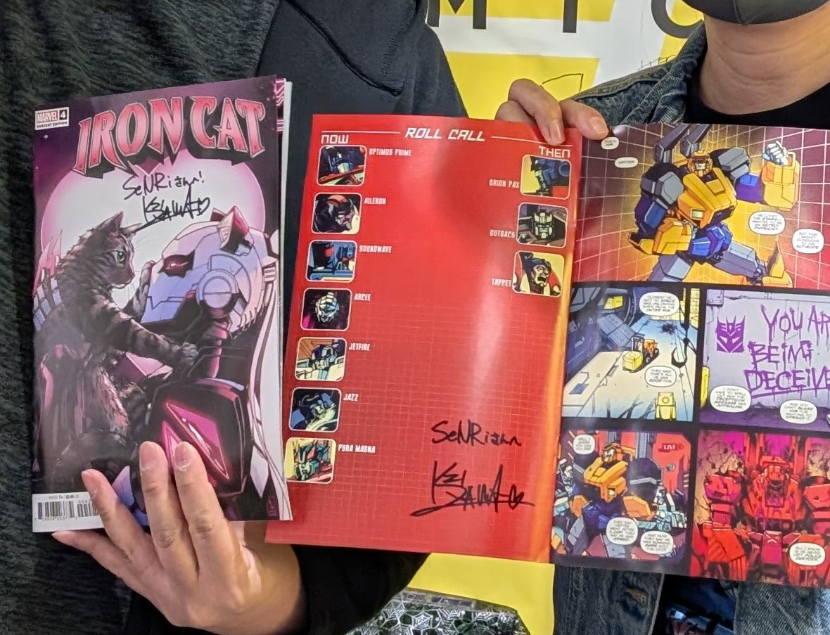 SeNRi1980's tweet photo. 昨日ぶりの
ヴァースコミックス(@versecomics)さん
座間慧先生にサイン会に参加してきました✨️
先週に続き年齢バラバラのメンバーと
ワイワイガヤガヤしながら
先生を囲んでお話しも伺え最高の時間でした!
#アメコミ #IDW #Transformers
#トランスフォーマー #アメコミ
#MARVEL #marvelcomis https://t.co/Q24RCU3OuK