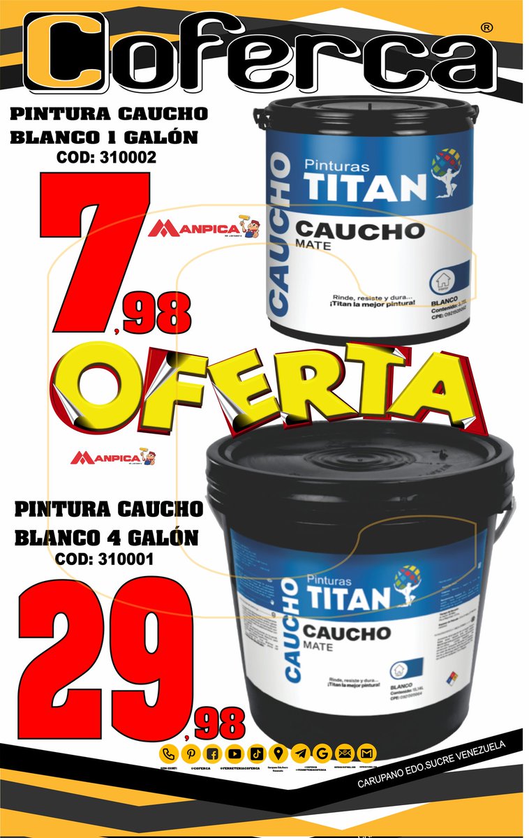 COFERCA's tweet image. #ferreteria #venezuelatiktok #repuesto
#pinturas
#viral_video 
#coferca 
#ferreteriacoferca #carupano 
#margarita 
#dewalt 
#milwaukee 
#stanley 
#ofertas