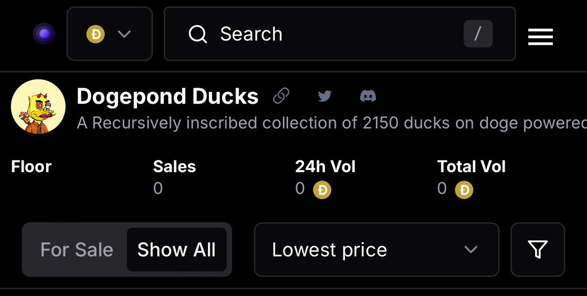 🚨DEGENS 🦆
We are now verified to trade on <a href="/ordinw/">Simon Givens</a>
I just submitted the collection aswell <a href="/verydogelabs/">Doge Labs</a> and <a href="/doggy_market/">Doggy Market</a>  pending approval!

doge.ordinalswallet.com/collection/Dog…

Welcome to the krypt to all our new members!!! The mint is still Live @

mint.dogepond.com 

Join us 🛠️🦆