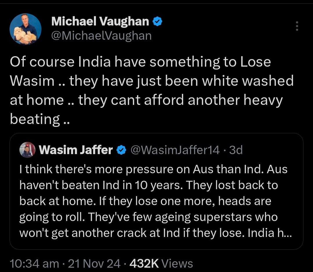 abhidgohil's tweet photo. @MichaelVaughan U turned 😂😂 https://t.co/Hu13WidmUm