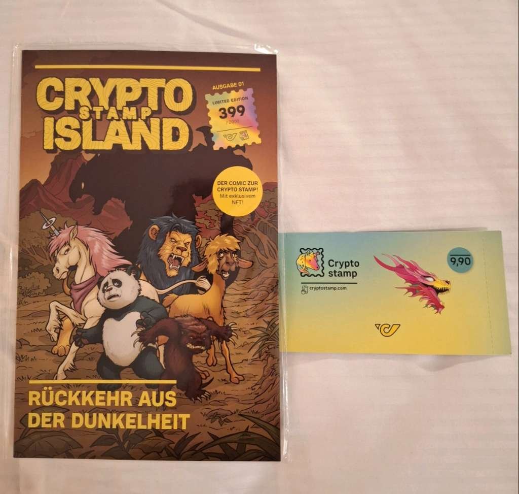 In case you did not get the #cryptostamp comic: it is selling on secondary  marketplaces such as eBay and #Willhaben! #NFT #crypto #collecting  https://t.co/gizMCCLDte