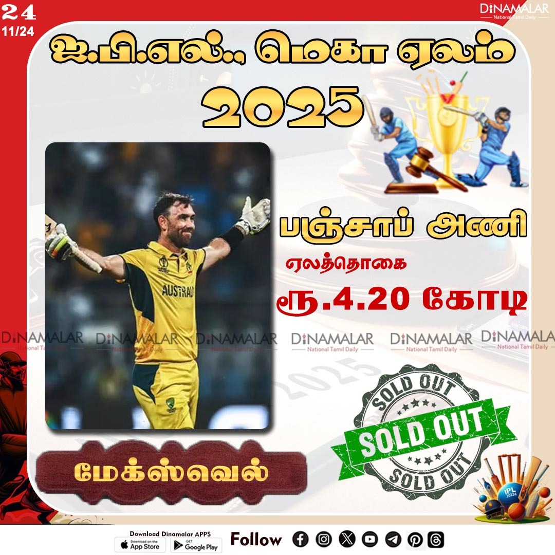 dinamalarweb's tweet photo. மேக்ஸ்வெல்

#IPL | #IplAuction | #maxwell | #punjam | #Cricket 
https://t.co/y4W3uzOWeZ https://t.co/tGRwDQRULQ