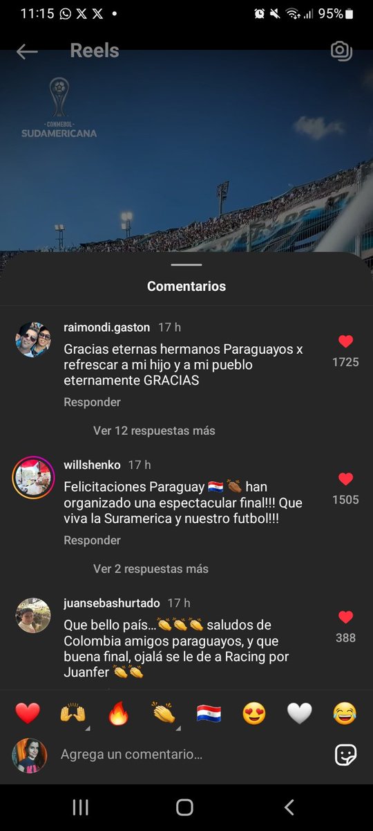 aniyers's tweet photo. Que hermoso se siente ser paraguaya, una alegría saber que se llenaron expectativas y el fútbol  verdaderamente fue una fiesta. 
Salud a los Campeones #RacingClub 
#FinalSudamericana 
#Paraguay https://t.co/ynyRqdpq8p