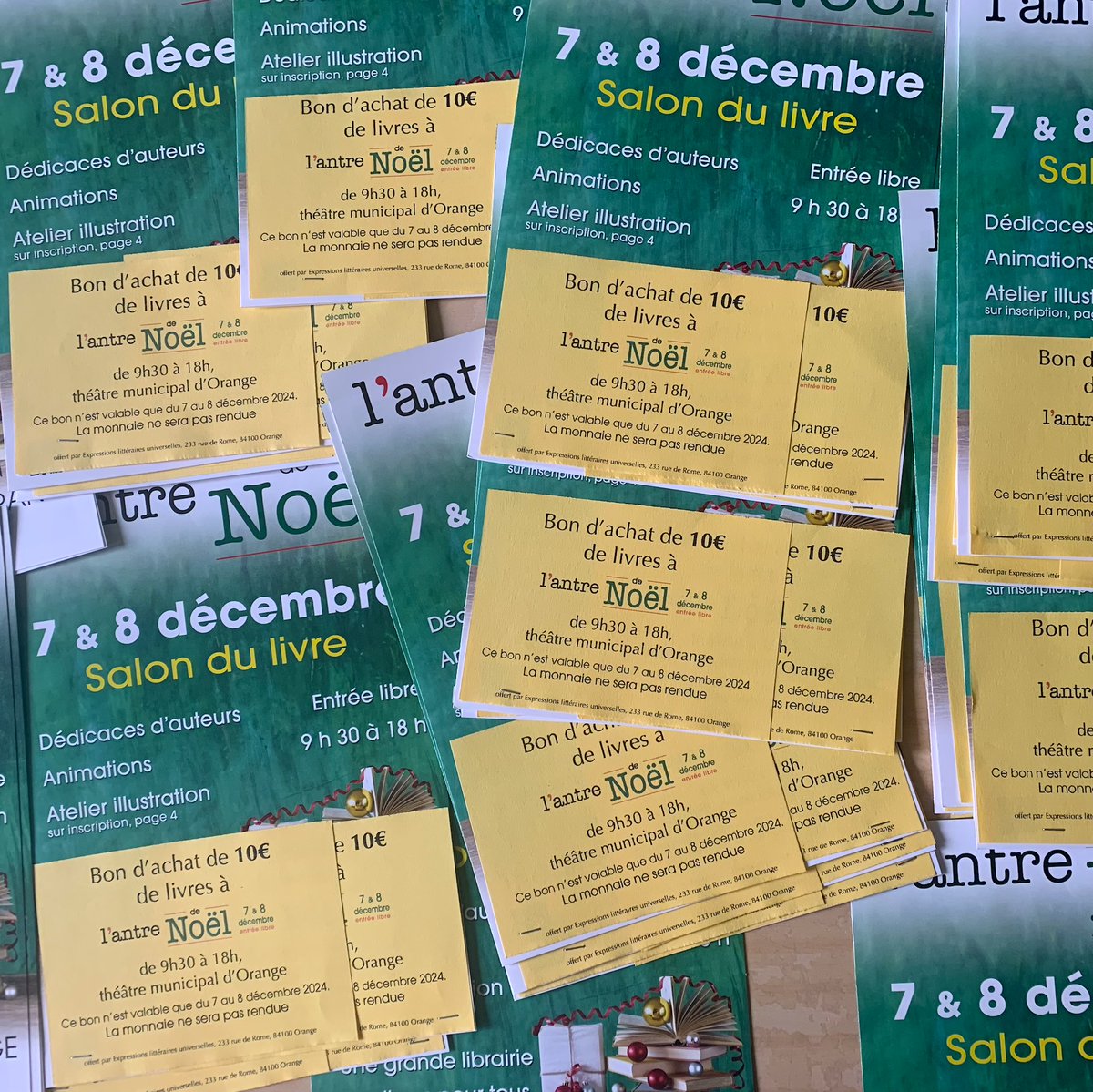 L'association Expressions littéraires universelles, en partenariat avec Les fondations d'<a href="/OranoMelox/">Orano Melox</a>  et du @Crédit Agricole Alpes Provence, profite de  L'Antre de Noël pour offrir des livres à des lycéens.
Lundi, remise des bons d'achat au lycée de l'Arc à Orange!
