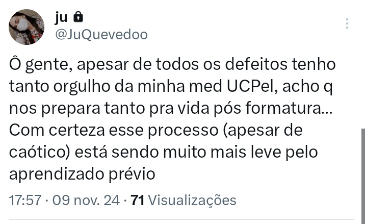 UCPel's tweet photo. Quem será que ano que vem vai fazer um tweet igual por aqui? 😍😍 (Aliás, amamos as palavras, Ju! 💜)

(Espero respostas apenas depois do meio-dia. Porque agora é hora de estar já entrando na provaaaaa) 😅 https://t.co/uCRjun7gnB