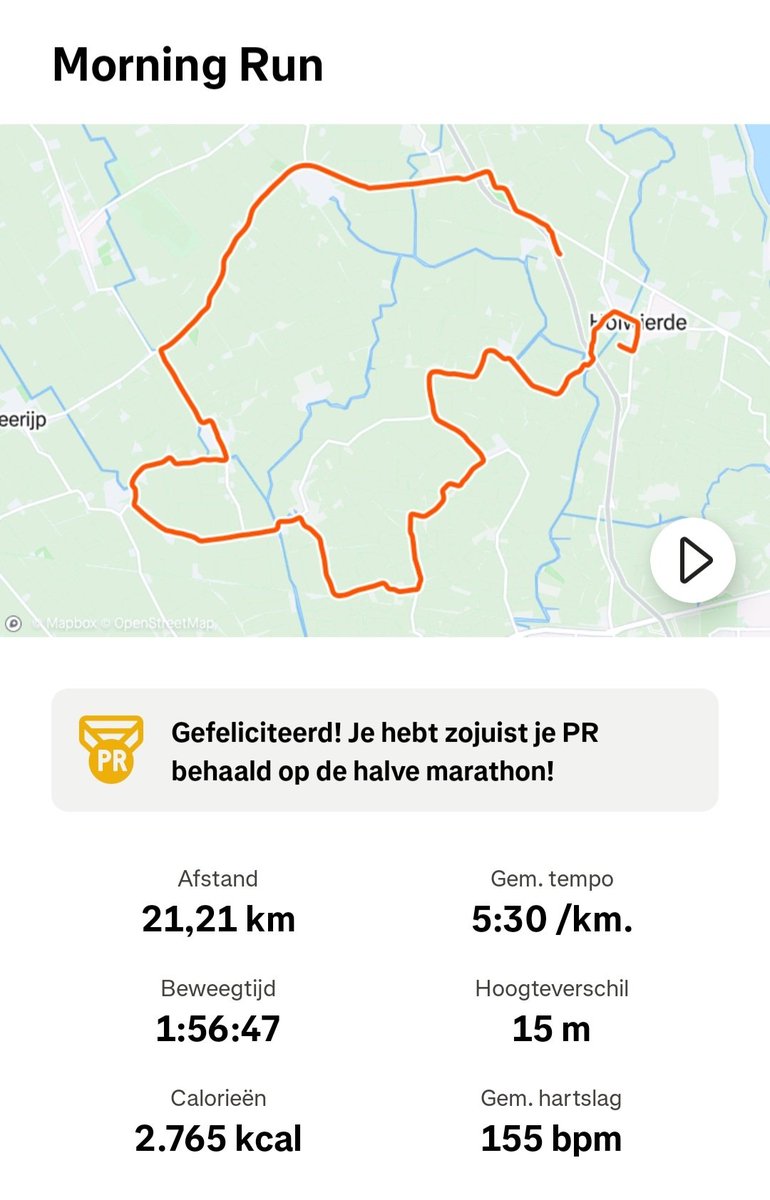 Mooie halve marathon gelopen 💪🏻