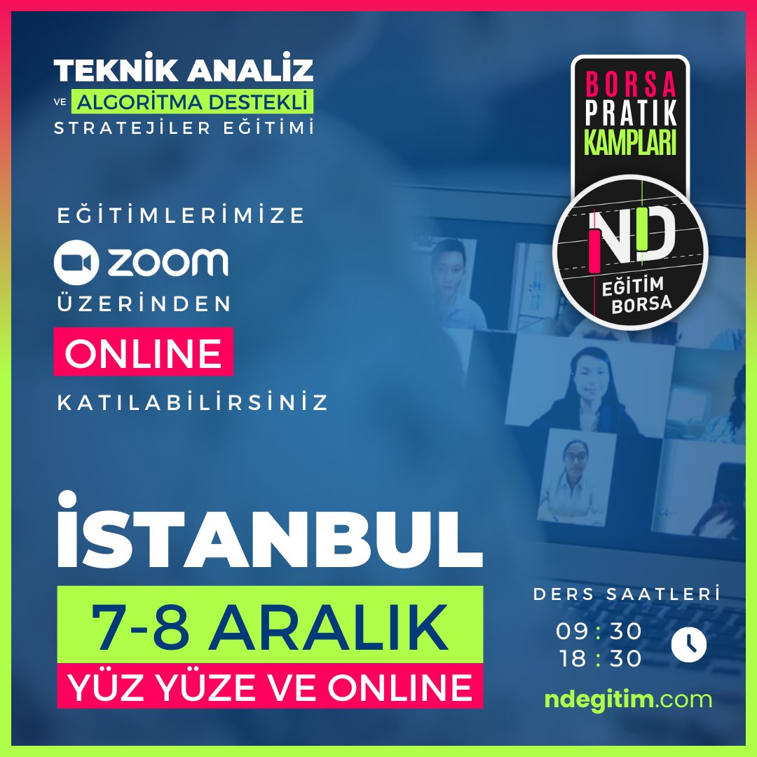 ndegitim's tweet photo. İstanbul'daki Borsa Pratik Kampı eğitimimize 7-8 Aralık'ta yüz yüze veya online olarak katılabilirsiniz.

Hem de Öğretmenler Günü'ne özel %40 indirimle, 6.000 TL yerine sadece 3.600 TL ödeyerek.

"NDOGR40" kupon kodu ile bu fırsatı kaçırmayın!

Detaylar ve kayıt için https://t.co/E2Y7NryksW'u ziyaret edin.

Eğitimin her alanda ne kadar kıymetli olduğunu en iyi bilen tüm öğretmen arkadaşlarımızı bu eğitime bekliyoruz!

#borsa #hisse #teknikanaliz #egitim #tarama #pazar #sondakika #kampanya #indirim #24KasımÖğretmenlerGünü