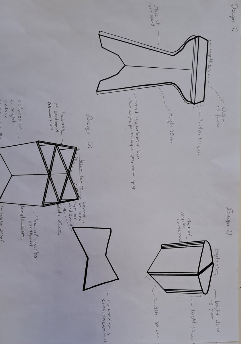 JP_Bruwer's tweet image. Upcycling cardboard design ideas by GR7 SS. Applying knowledge and skills effectively😍 @WISNamibia #learningatwis