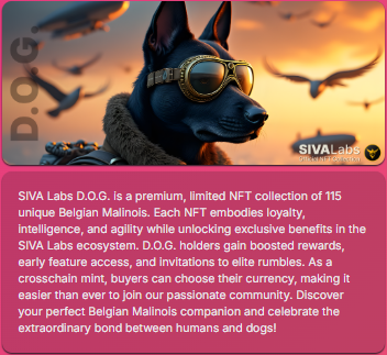 🖖😎
GM!!
<a href="/siva_labs/">SIVA Labs</a> 
$SIVA #LuckyLoop 
#Minting now D.O.G. #NFT
#ETH #AVAX #MATIC #Crypto