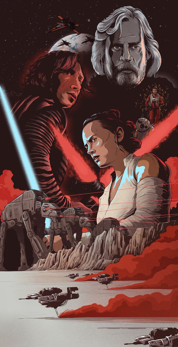 Star Wars: The Last Jedi movie review Illustration for Vanity Fair magazine by Joe Wilson