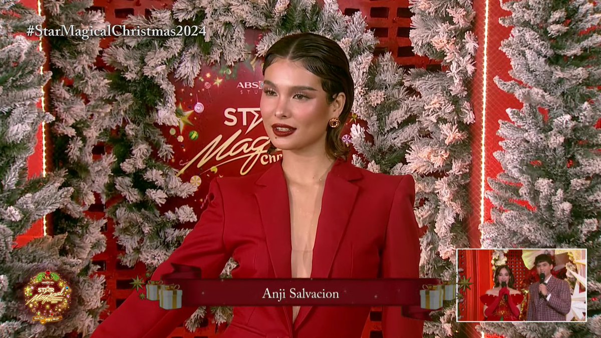housematenkuya's tweet photo. Anji Salvacion graces the white carpet at the Star Magical Christmas 2024. #StarMagicalChristmas2024 https://t.co/aML5YXXjc2
