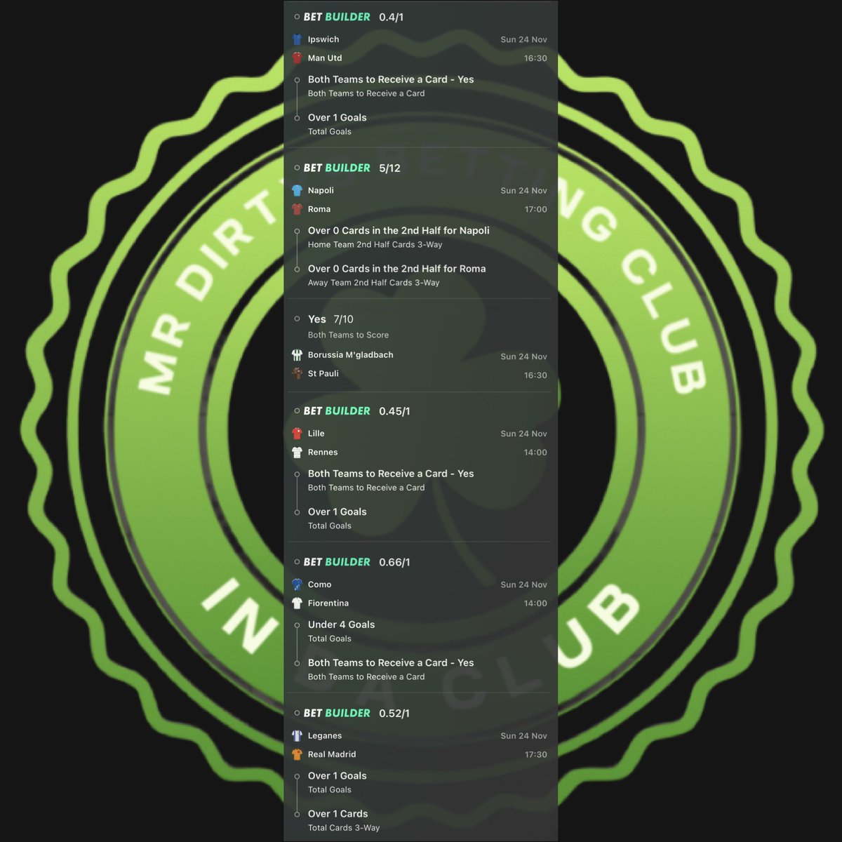 SUNDAY ACCA ⚽️

Let’s hope we can have a Sunday funday and land this one 🤞🍀

First game starts at 2PM ⏰