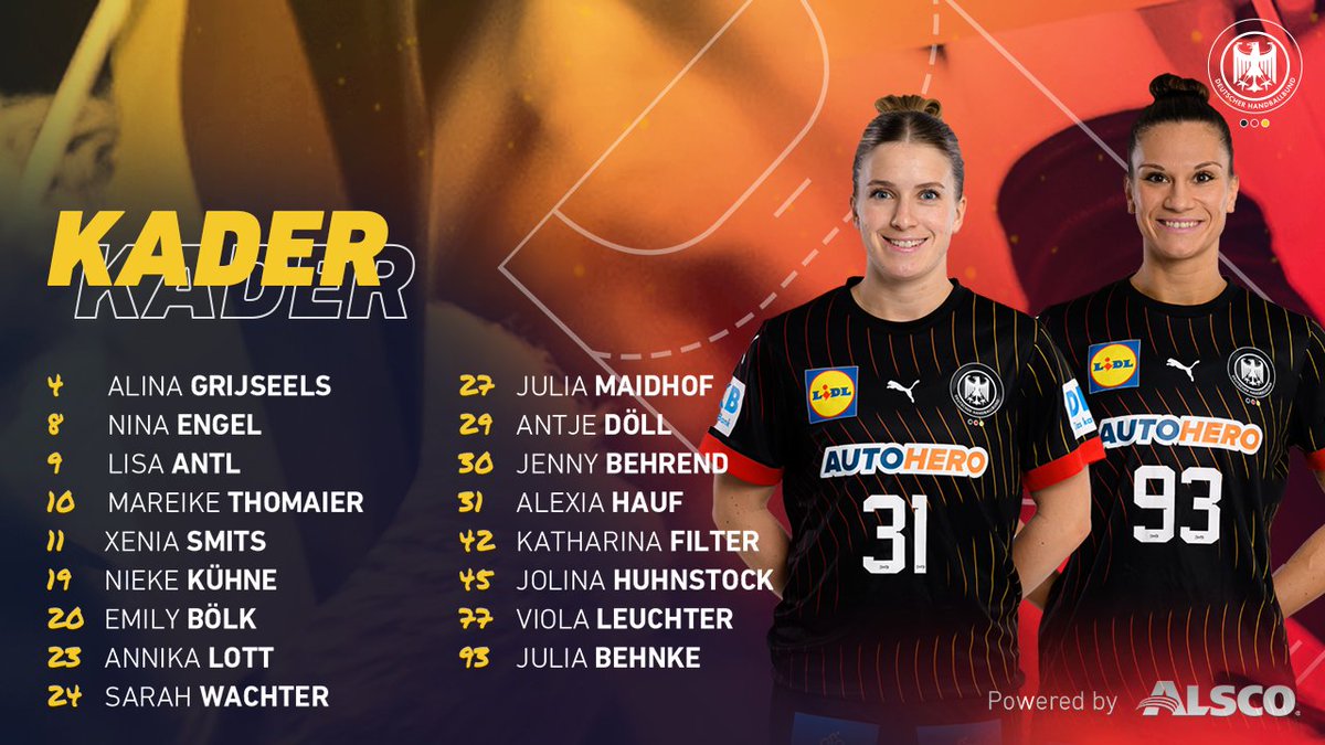 Mit 17 Spielerinnen in die Partie #AUTGER 🔥💪

#WIRIHRALLE #aufgehtsDHB #Handball 
--
Das Spiel gegen Österreich 🇦🇹 um 15:15 Uhr live im handball.net/videocenter