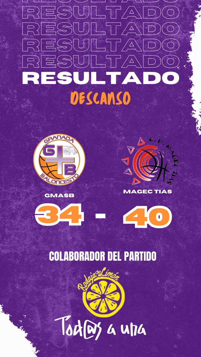 ⌚️2Q DESCANSO EN FUENTENUEVA

💜 <a href="/GMASB_/">Granada + Baloncesto</a> 34 Vs <a href="/magectias1995/">Magec Tías</a> 40

#TOCAFEMENINO😍