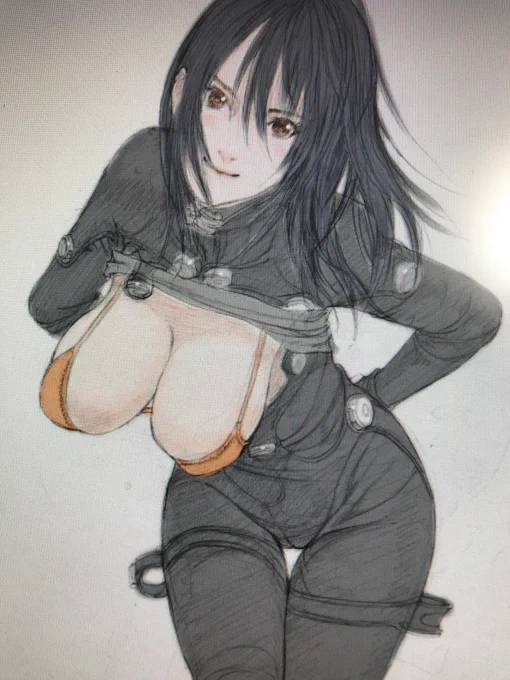 落書きに少し色つけた 