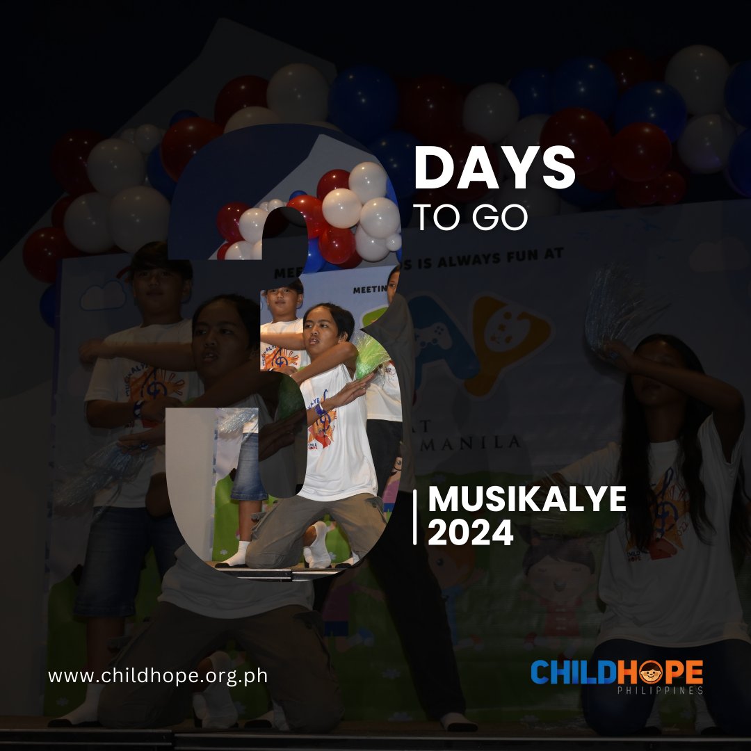 𝗧𝗵𝗿𝗲𝗲 𝗱𝗮𝘆𝘀 𝘁𝗼 𝗴𝗼! 𝗟𝗲𝘁'𝘀 𝗴𝗼!
The excitement is building! Just 3 days left until Musikalye 2024 — where music, culture, and passion collide! 🎬

#CountdownToMusikalye #Musikalye2024 #ChildhopePH