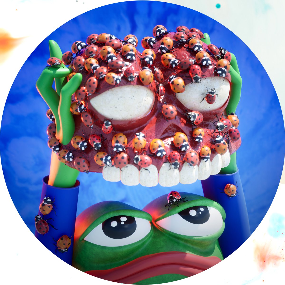 TrystanNFT's tweet photo. Happy Sunday, $SKOP gang! 🐸🐞💀 Pepe’s skull is crawling with ladybugs, nature’s way of saying we’re unstoppable. Let’s bug out! 🚀

#SkullOfPepe #LadybugVibes #MemecoinMagic https://t.co/x5uYNpZ597