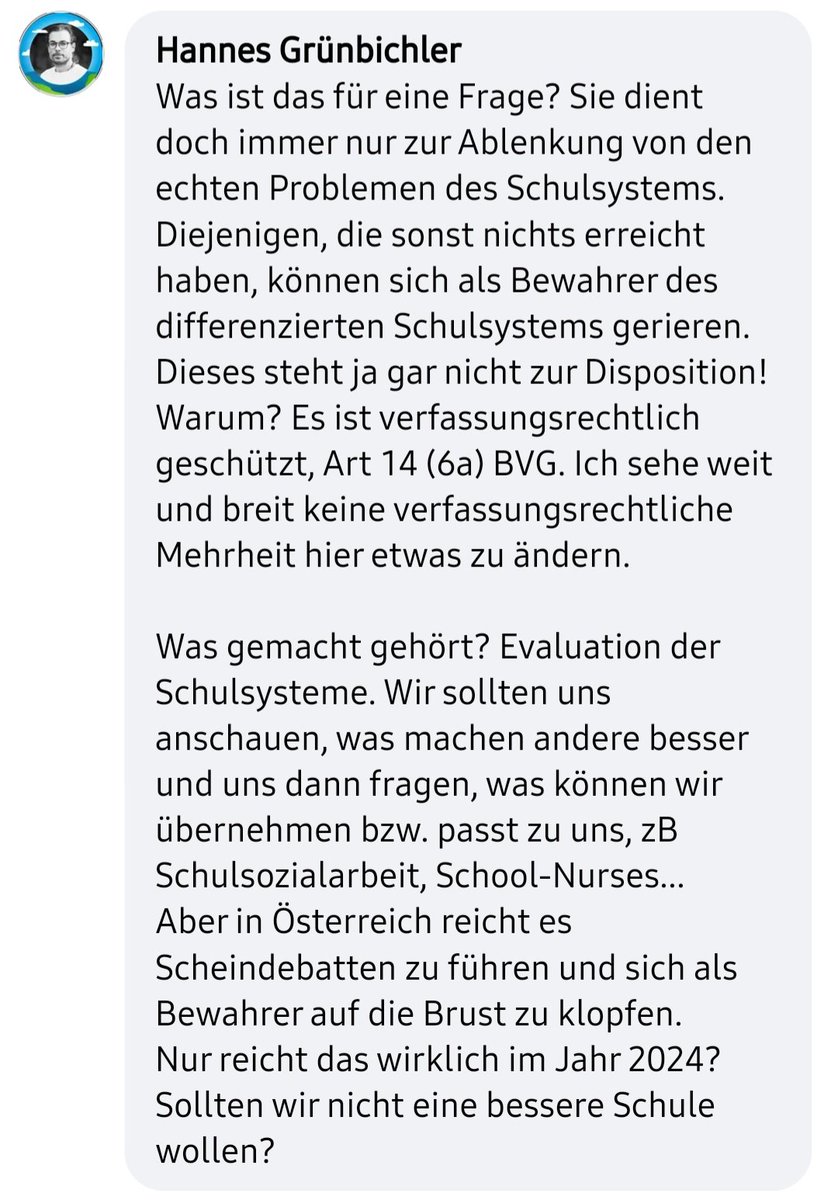 Immer wieder wird die Frage nach der Gesamtschule von AHS-Lehrern gestellt. Einerseits sind jetzt Personalvertretungswahlen und anderseits die Koalitionsverhandlungen zwischen ÖVP/SPÖ und NEOS. Meine Replik auf die Frage: "Kommt sie?"