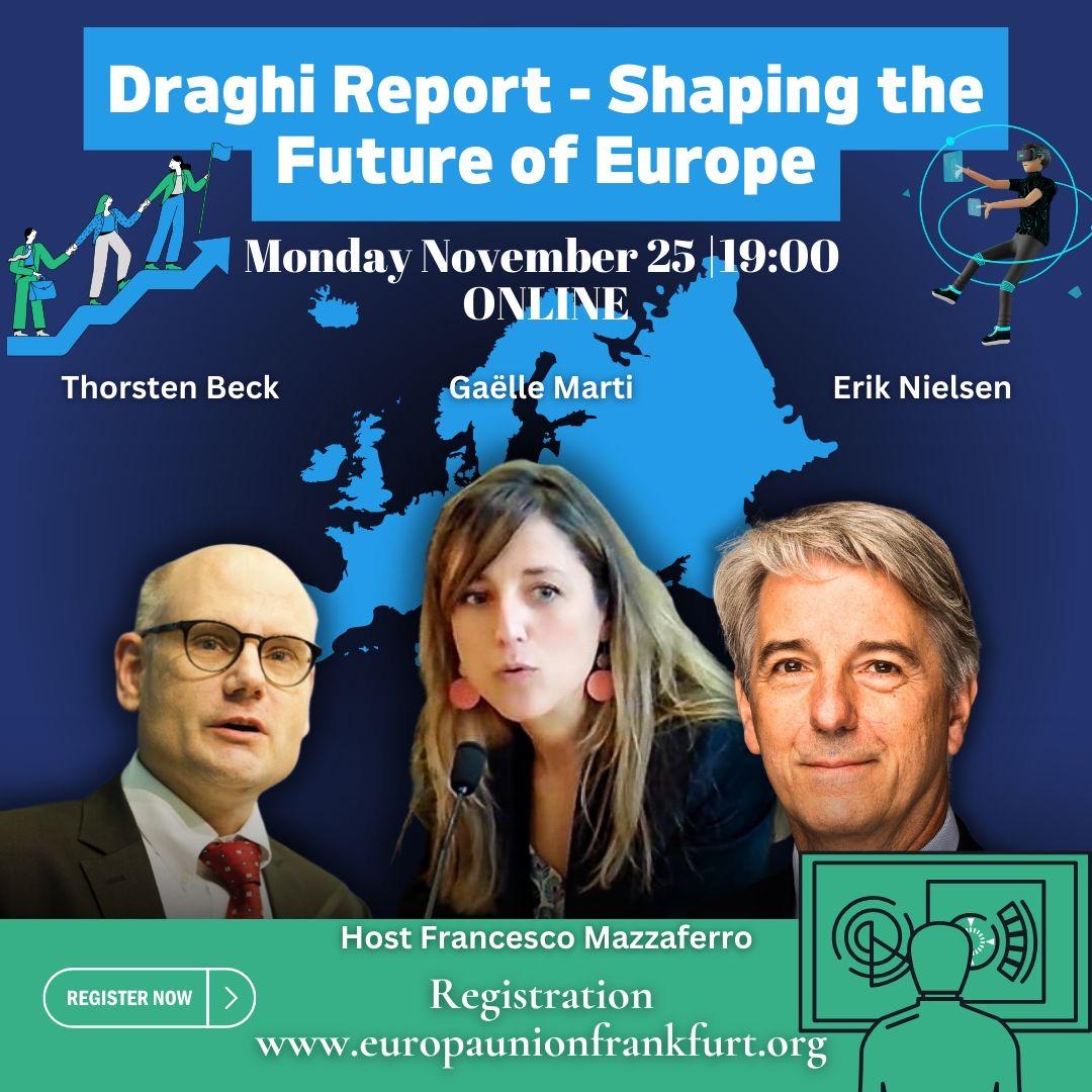 🇪🇺 Online-Expertengespräch zum #DraghiReport
📌25.11.2024 um 19 Uhr auf Englisch
Es diskutieren Erik NIELSEN (UniCredit), Prof. Gaëlle MARTI (University Jean Moulin Lyon 3) und Prof. Thorsten BECK (European University Institute).
👉Infos &amp; Anmeldung: europa-union.de/ueber-uns/meld…