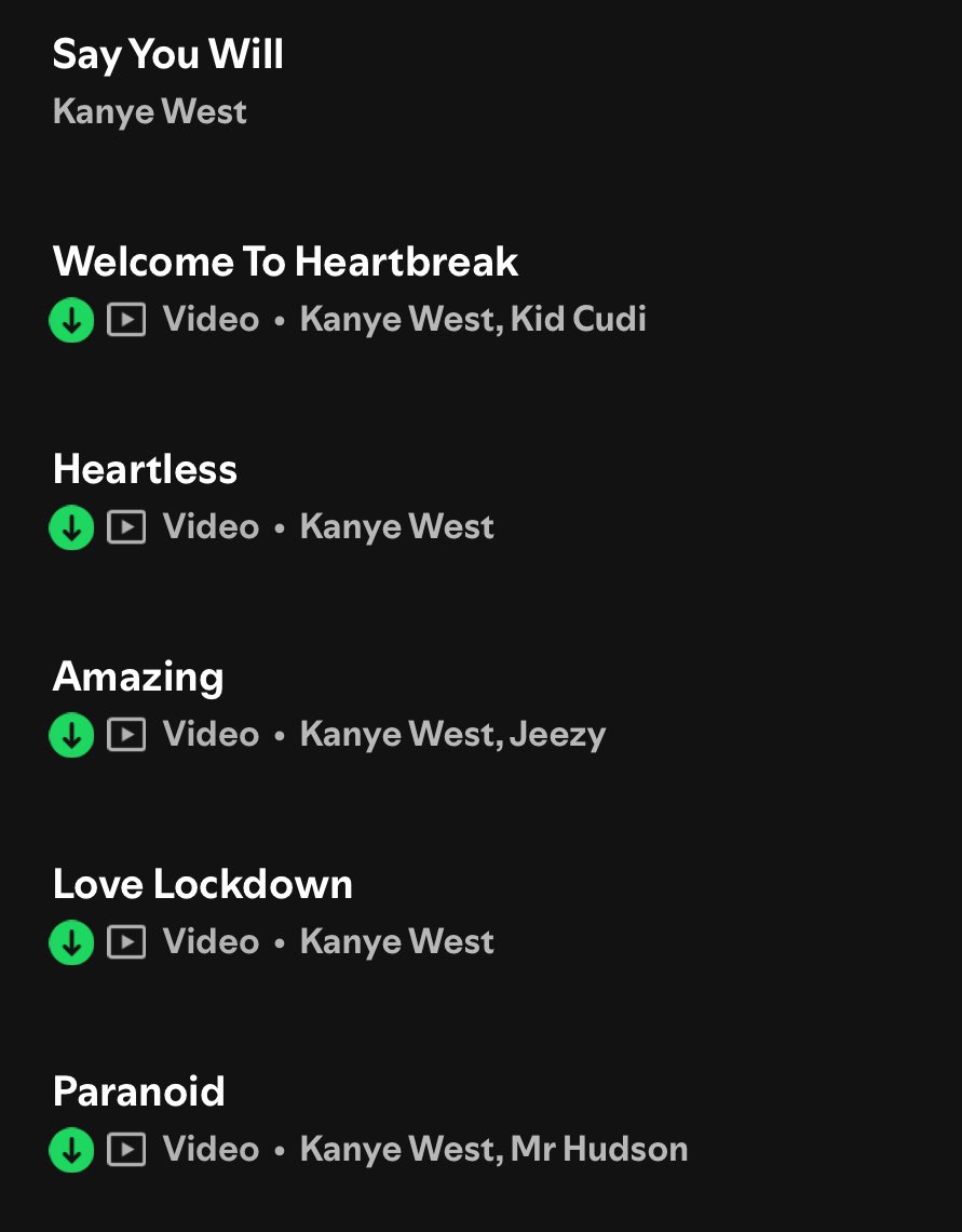 allkanyewest's tweet photo. This 6 track run is just not fair 😭 https://t.co/u8V7ZboV2J