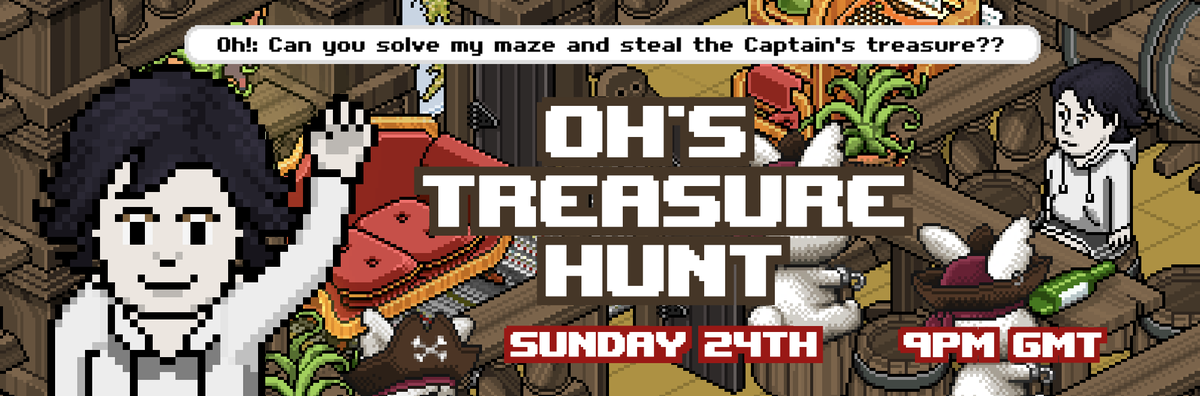 ohhabbo's tweet photo. Search Oh! TONIGHT for the treasure hunt I've been working on over the last 2 months..

500cr prize between the first 3 to finish the maze.

Giveaway starts from 8pm GMT. The hunt starts at 9pm.

@HabboOrigins  
#HabboHotelOrigins #Habbo #HabboHotel #HabboOrigins #Event #November https://t.co/ZsNdCY7psN