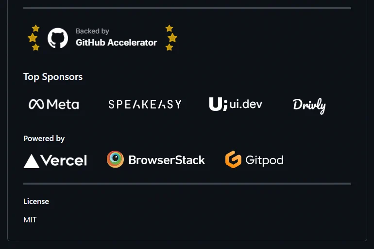 codehike readme showing top sponsors