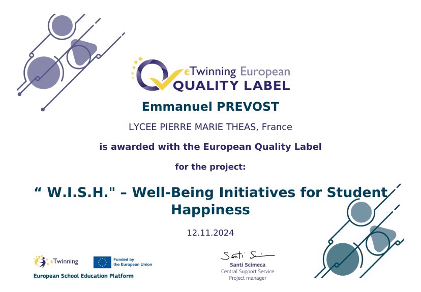 I'm very proud to announce that our students have been awarded the European quality label. It's magnificent and, above all, it's been a wonderful collaboration that has opened doors to many new projects. Thank you all for this wonderful adventure. 🇫🇷🇹🇷🇮🇹🇪🇺