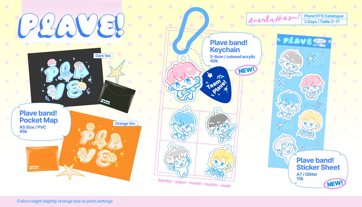 arenlattes's tweet photo. Helloow!! I have  new merch available ots only for P-Land next week!

Find me at
✦ Table C-17 [Both days]
✦ AD Premier, TB Simatupang

Fandom: originals, zerobaseone/zb1, plave, kaiju no.8, etc

RTs are greatly appreciated♡ see u there!!
#PLANDTwinkleholiday_catalogue https://t.co/daFOfkN9hs