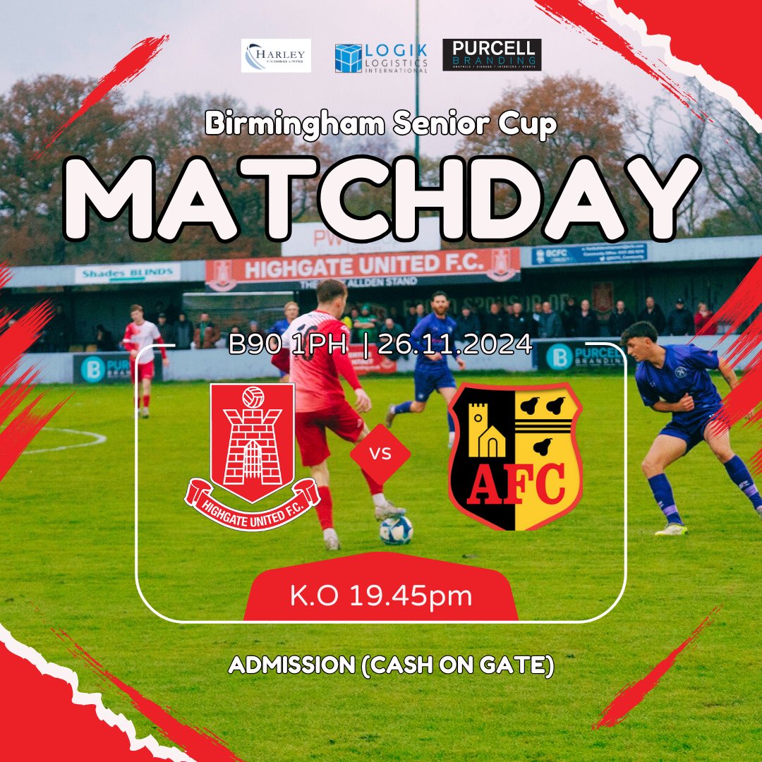 HighgateUnited's tweet photo. Up next: We face Alvechurch in the Birmingham Senior Cup on Tuesday night

We have an onsite Terry’s burger van for everybody to enjoy during the game 

#highgateunited #upthegate #BirminghamSeniorCup https://t.co/qb2d957UFb
