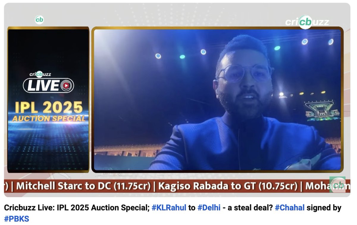 Shirsh9's tweet image. Joining us from Jeddah on #CricbuzzLive&apos;s #IPLAuction2025 coverage is @parthiv9 

Insightful and super witty as always!