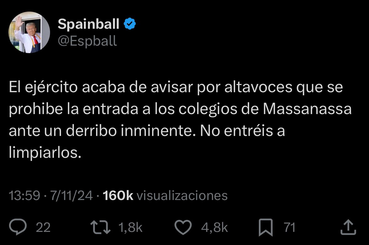 Espball's tweet photo. ¿Por qué se manda a militares a un colegio que desde el 7 de noviembre se sabe que está al borde del colapso? https://t.co/KGCgKfcLVp