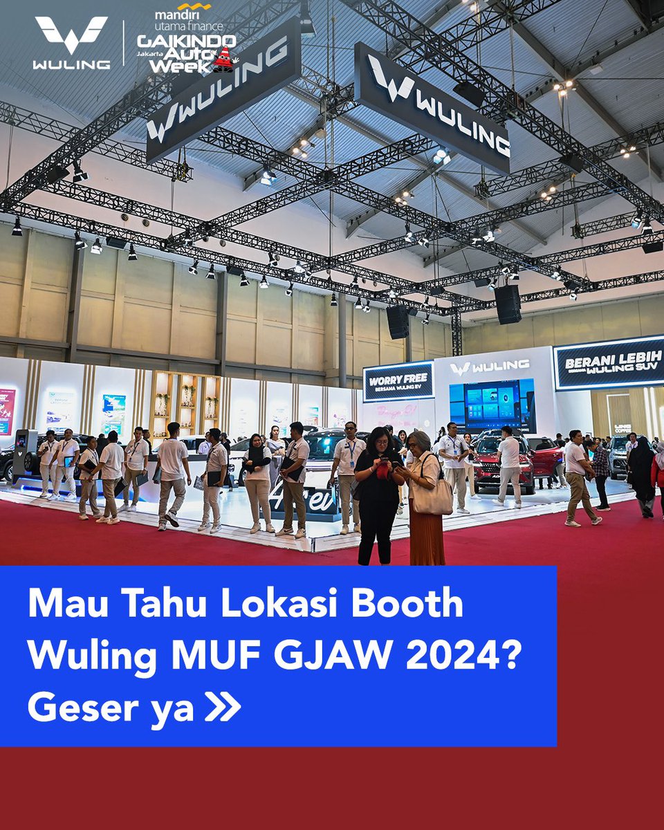 WulingMotorsID's tweet image. Ini dia lokasi booth Wuling yang cuman satu-satunya dan paling keren di MUF GJAW 2024 🔥

#WulingMotors #DriveForABetterLife #Airev #AirevLite #BinguoEV #CloudEV #NewAlmazRSProHybrid #Alvez #WulingMUFGJAW2024 #WulingdiMUFGJAW2024 #MUFGJAW2024 #JakartaAutoWeek