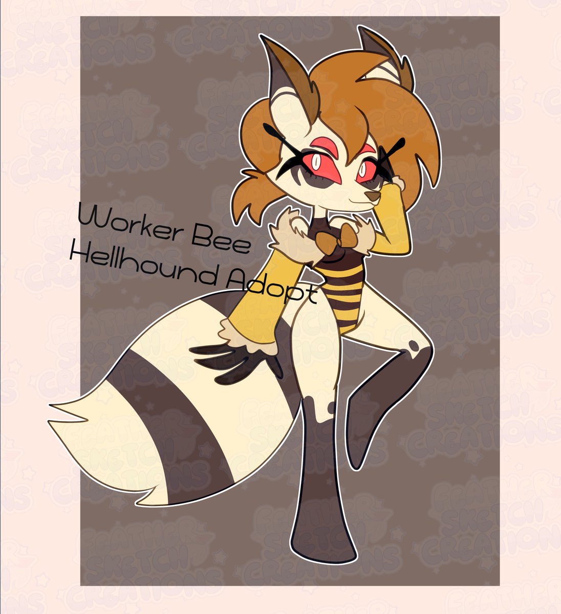 xFeatherSketchx's tweet image. Worker bee hellhound adopt thing.
She&apos;s $30!
- paypal cashapp kofi only!
- can change species
- can change gender
- can change outfit!
- no holds
- first come first serve!

#helluvaboss #helluvabossadopt #helluvabossadoptable #helluvabossoc #helluvabossfanart #hazbinhotel…