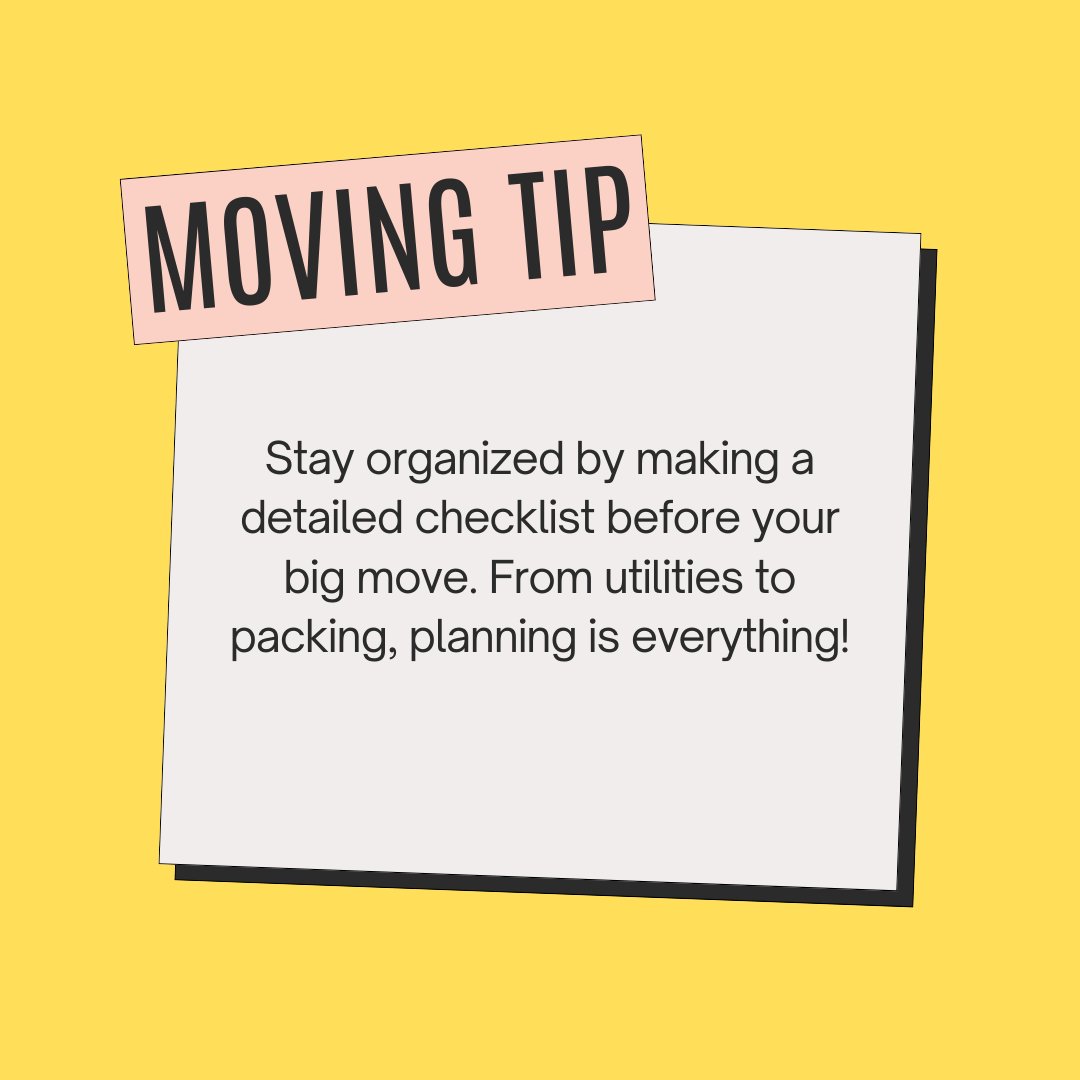 safevanlines's tweet photo. 📝 Don’t Forget Your Moving Checklist!
Stay organized by making a detailed checklist before your big move. From utilities to packing, planning is everything!

📲 Click the link in our bio to find more expert tips for a smooth move.
#MovingChecklist #StressFreeMove #SafeVanLines https://t.co/rvNP4USj7E