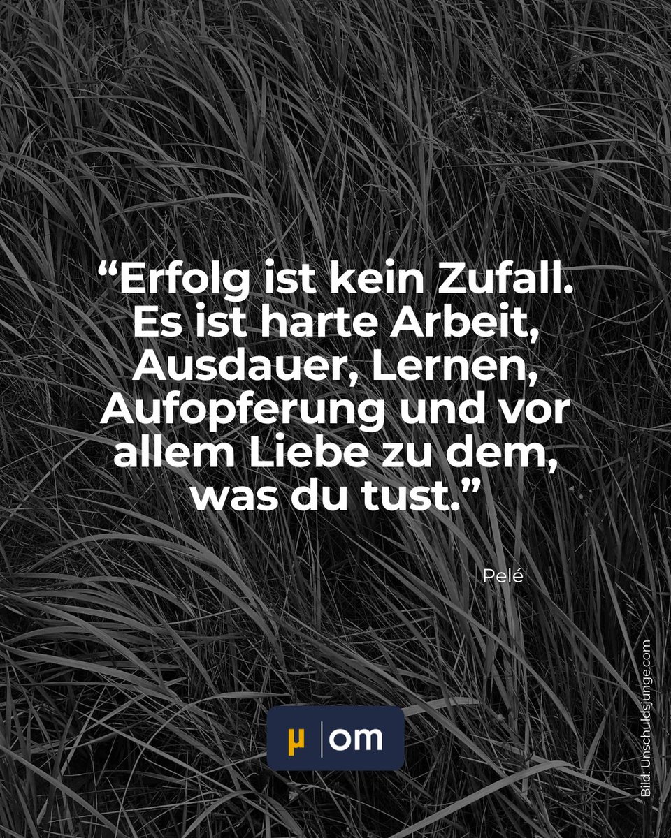 muenchcoach's tweet photo. "Erfolg ist kein Zufall. Es ist harte Arbeit, Ausdauer, Lernen, Aufopferung und vor allem Liebe zu dem, was du tust." – Pelé

Es fällt dir leichter, dich anzustrengen, wenn du liebst, was du tust. Ein Coaching kann dir dabei helfen.
#Productivity #Erfolg #muenchcoach https://t.co/tkoZz6jWBU