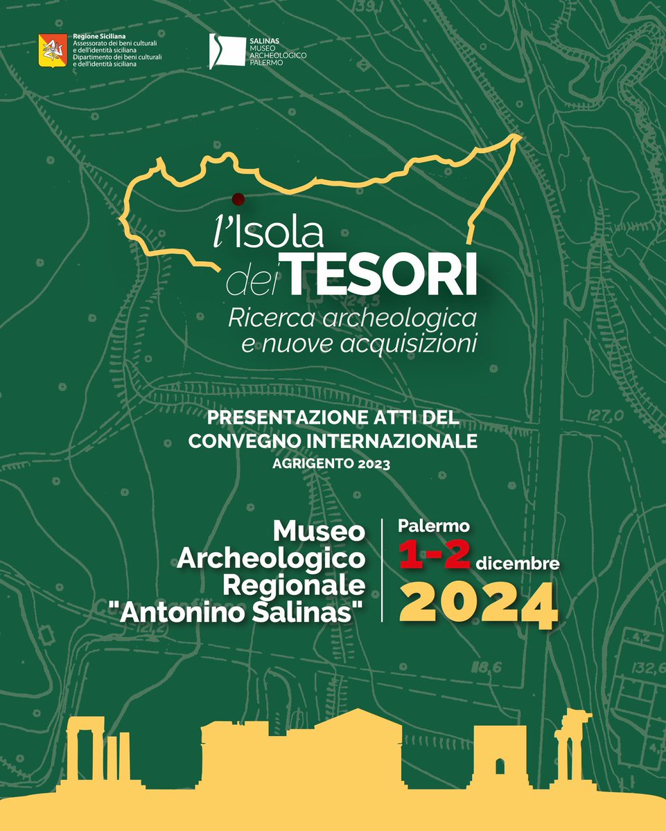 📌 Save the Date! 📌

🏛️ L'isola dei Tesori: Ricerca archeologica e nuove acquisizioni

🗓️ Quando:  1 e 2 dicembre 2024

🏺Un appuntamento imperdibile per conoscere le ultime scoperte sul patrimonio archeologico dell’Isola

⏳ Vi aspettiamo!

#archeologia #Sicilia