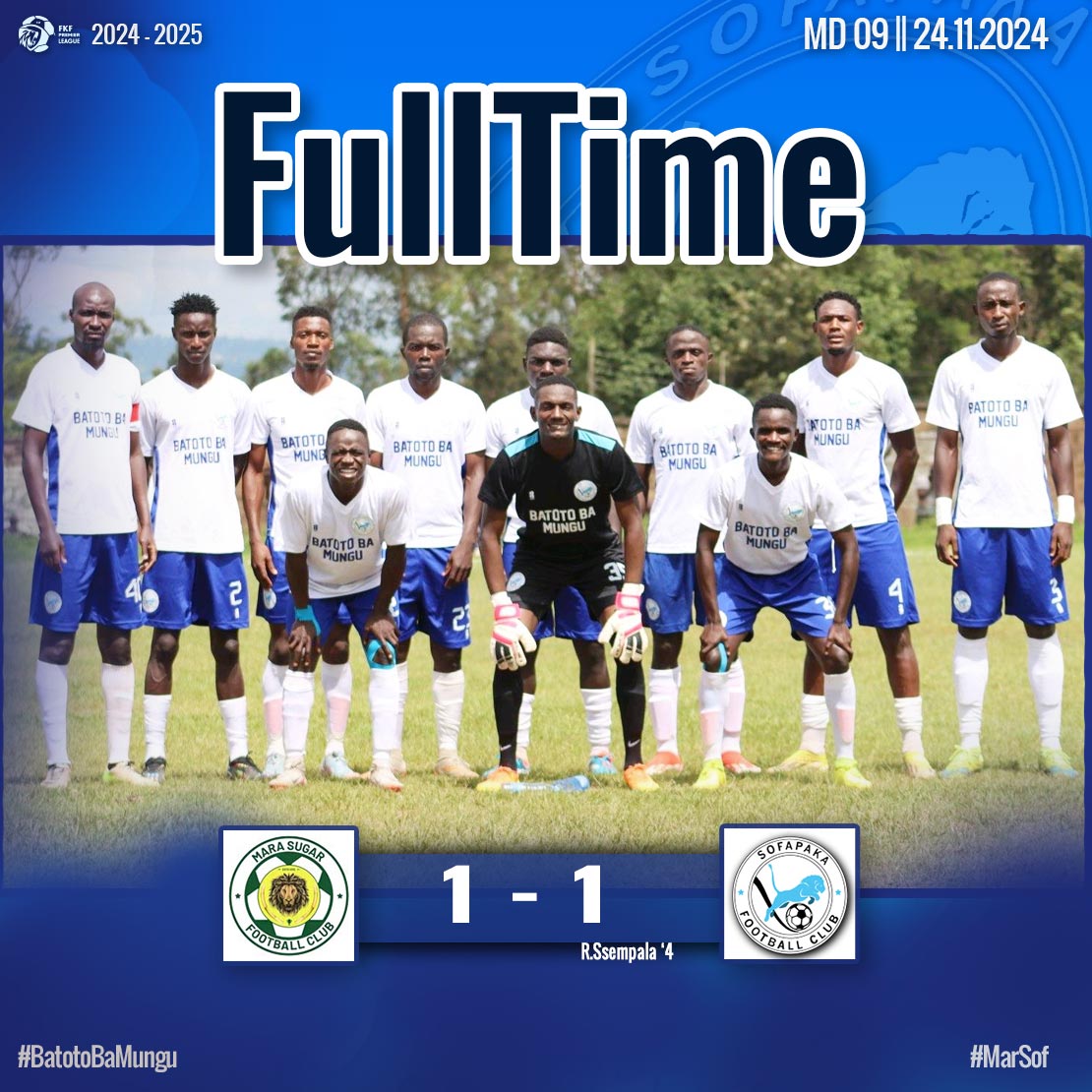 FC_Sofapaka's tweet photo. || Fulltime
We share the spoils on the road. We bag 1 points on the road.
Our focus shifts onto the next... Murang'a Seal Fc
#BatotoBaMungu #MarSof https://t.co/hsdCK861i4