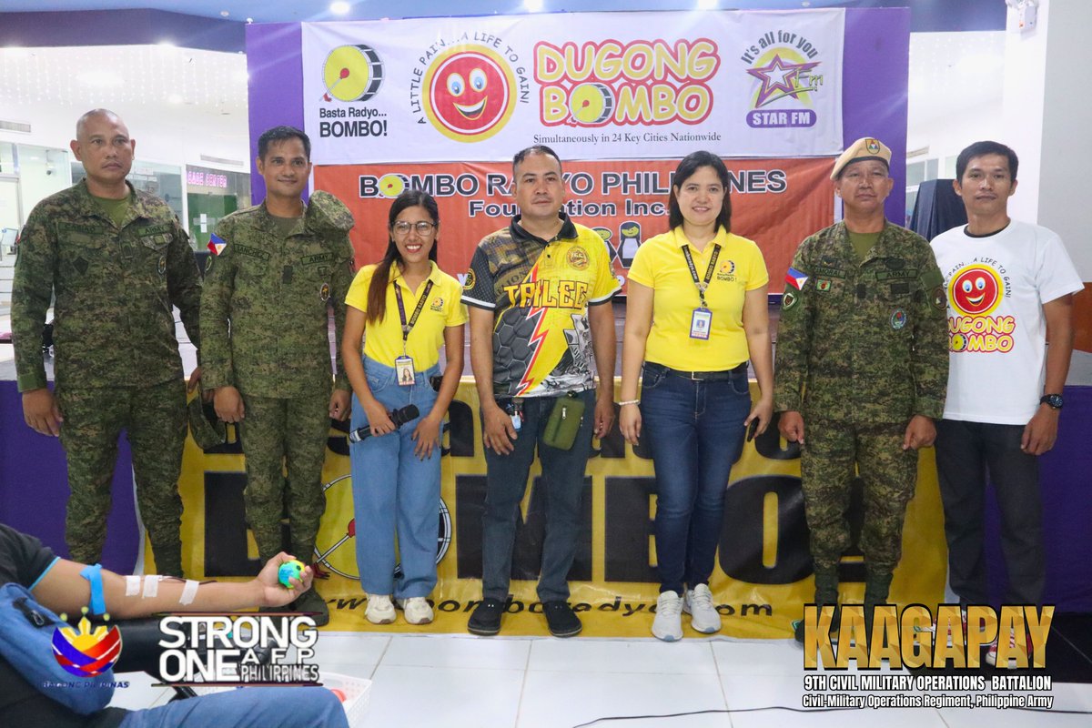 9CMOBattalion's tweet photo. 𝐊𝐚𝐚𝐠𝐚𝐩𝐚𝐲 𝐁𝐚𝐭𝐭𝐚𝐥𝐢𝐨𝐧 𝐉𝐨𝐢𝐧𝐬 "𝐃𝐮𝐠𝐨𝐧𝐠 𝐁𝐨𝐦𝐛𝐨" 𝐁𝐥𝐨𝐨𝐝𝐥𝐞𝐭𝐭𝐢𝐧𝐠 𝐀𝐜𝐭𝐢𝐯𝐢𝐭𝐲

Read More: https://t.co/8YdwgvRPaB

#KaagapayNgMgaBikolano
#MatatagNaHukbongKatihan
#StrongerArmyStrongerCountry
#ServingthePeopleSecuringtheLand
#PhilippineArmy https://t.co/EwN9hjiJbo