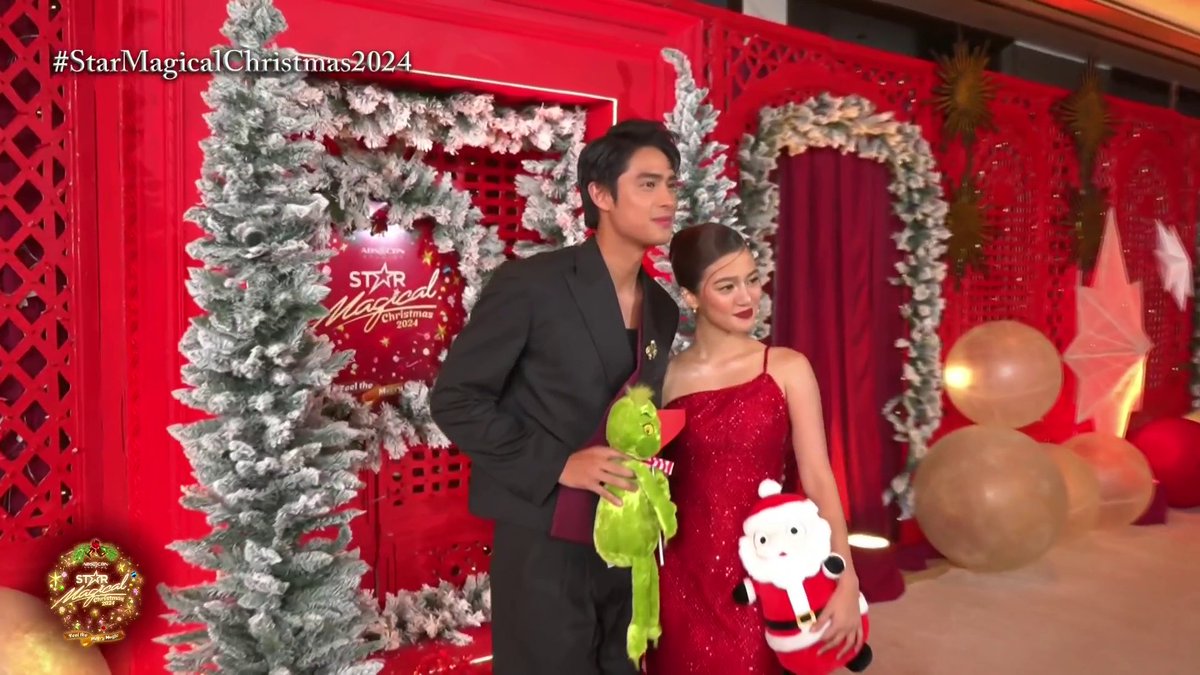 ABSCBN's tweet photo. #DonBelle is spreading Christmas cheer on the white carpet! #StarMagicalChristmas2024  

Don't miss the magic – watch LIVE: https://t.co/G5UiXpiH4U https://t.co/fXrDz8Mww7
