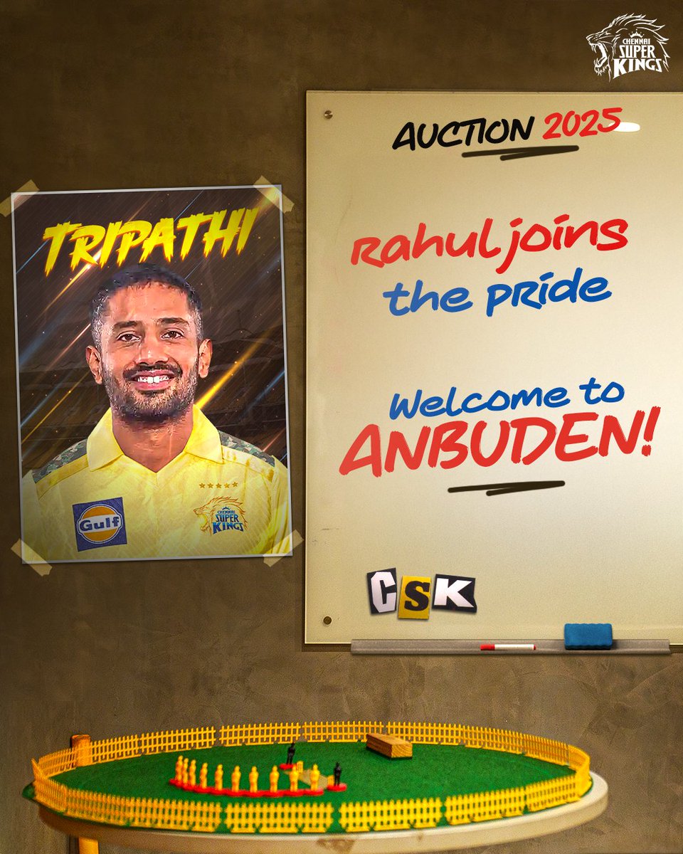 ChennaiIPL's tweet photo. Rahul Naam toh Suna Hoga! 🦁💪🏻

#SuperAuction #UngalAnbuden 🦁💛 https://t.co/IeUapeb3Vf