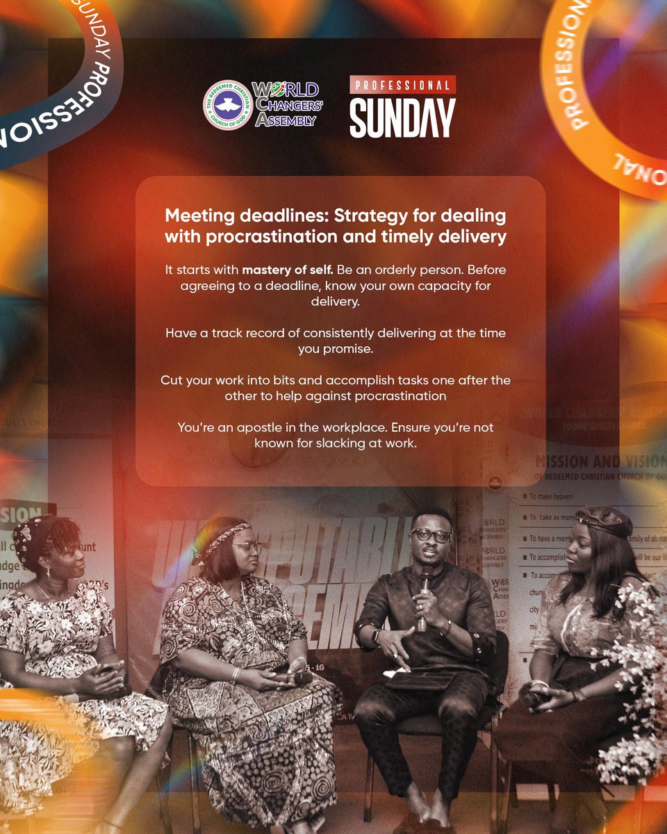 rccgwca's tweet photo. Sermon Nuggets from the Second Service.
#ProfessionalDevelopment
#RCCGWCA #RCCG #SundayService #ProfessionalSunday https://t.co/svi4r6u8OU