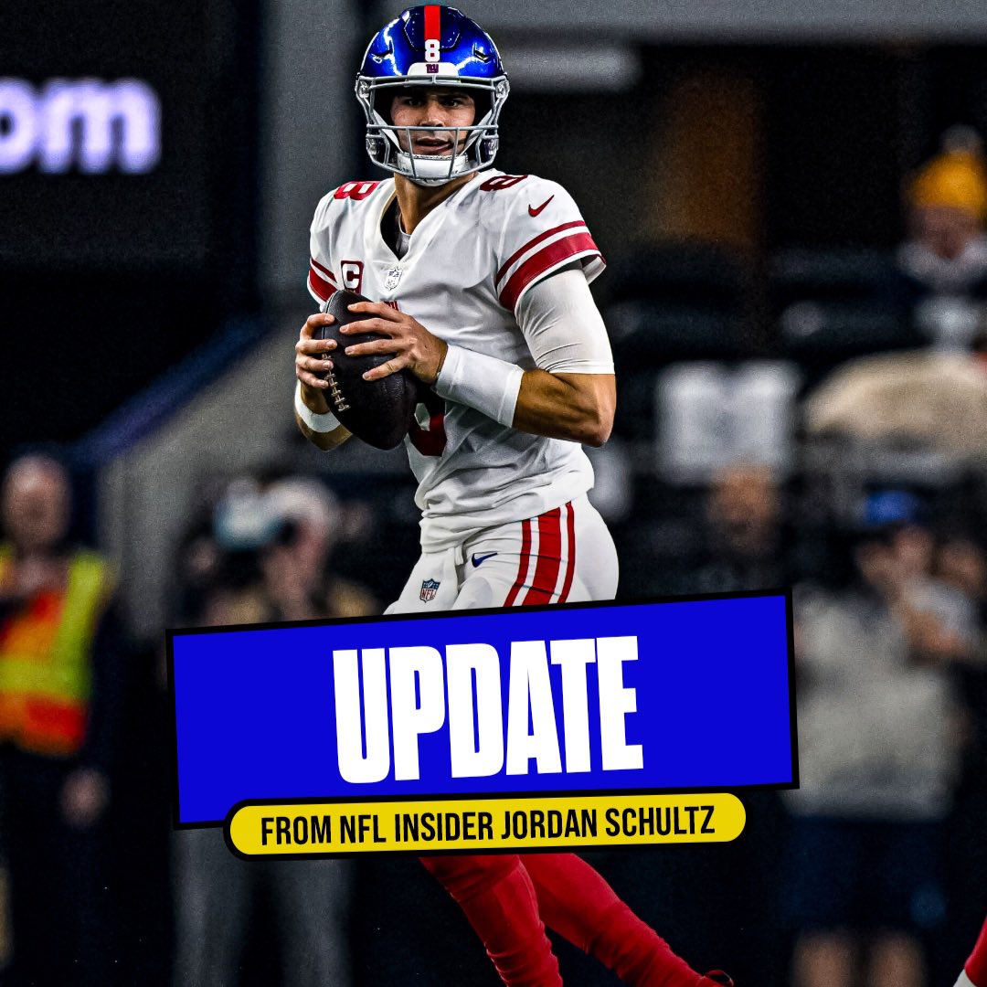 Schultz_Report's tweet photo. Sources: There has been significant interest in former #Giants QB Daniel Jones since his release. Once he clears waivers, expect the Ravens, Vikings, Lions, 49ers, and Dolphins to pursue him — not only for a chance to join a contending team, but also to develop in an offensive system where he can learn and grow.

A decision could come as early as this week, sources say.