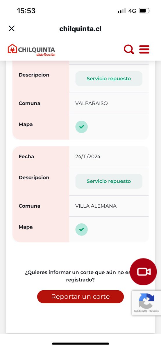 vleytont's tweet photo. @Chilquinta hola! 
Acá dice que esta repuesto el servicio pero aún no llega la luz. https://t.co/OiY7IzuhU7